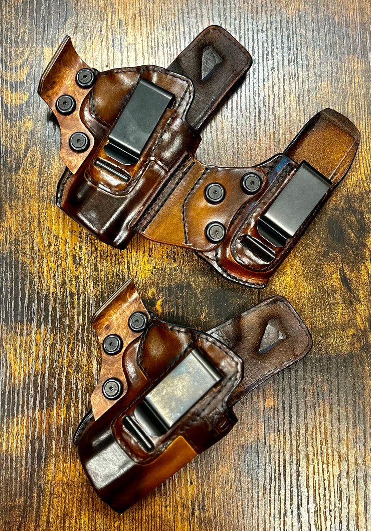 1911 RUSSET BROWN LEATHER HOLSTER TEXAN AND BELOW THE AMERICAN IWB HOLSTER BY KUSIAK LEATHER